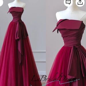 BRAND NEW Strapless Two Tone Prom Dress with Full Tulle Skirt